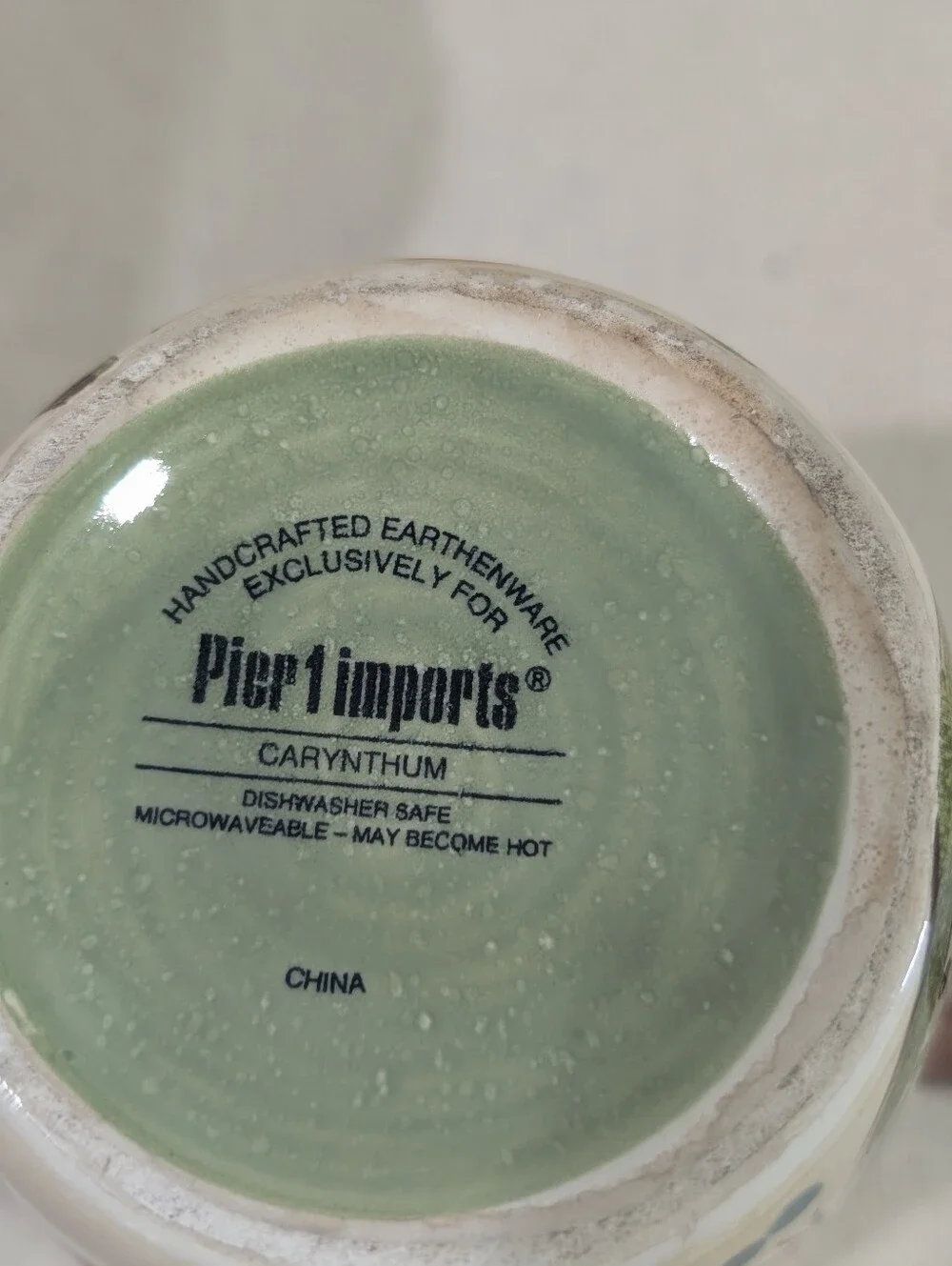 Pier 1 Imports Carynthum Earthenware Coffee Mugs Set of 2 Discontinued Retired